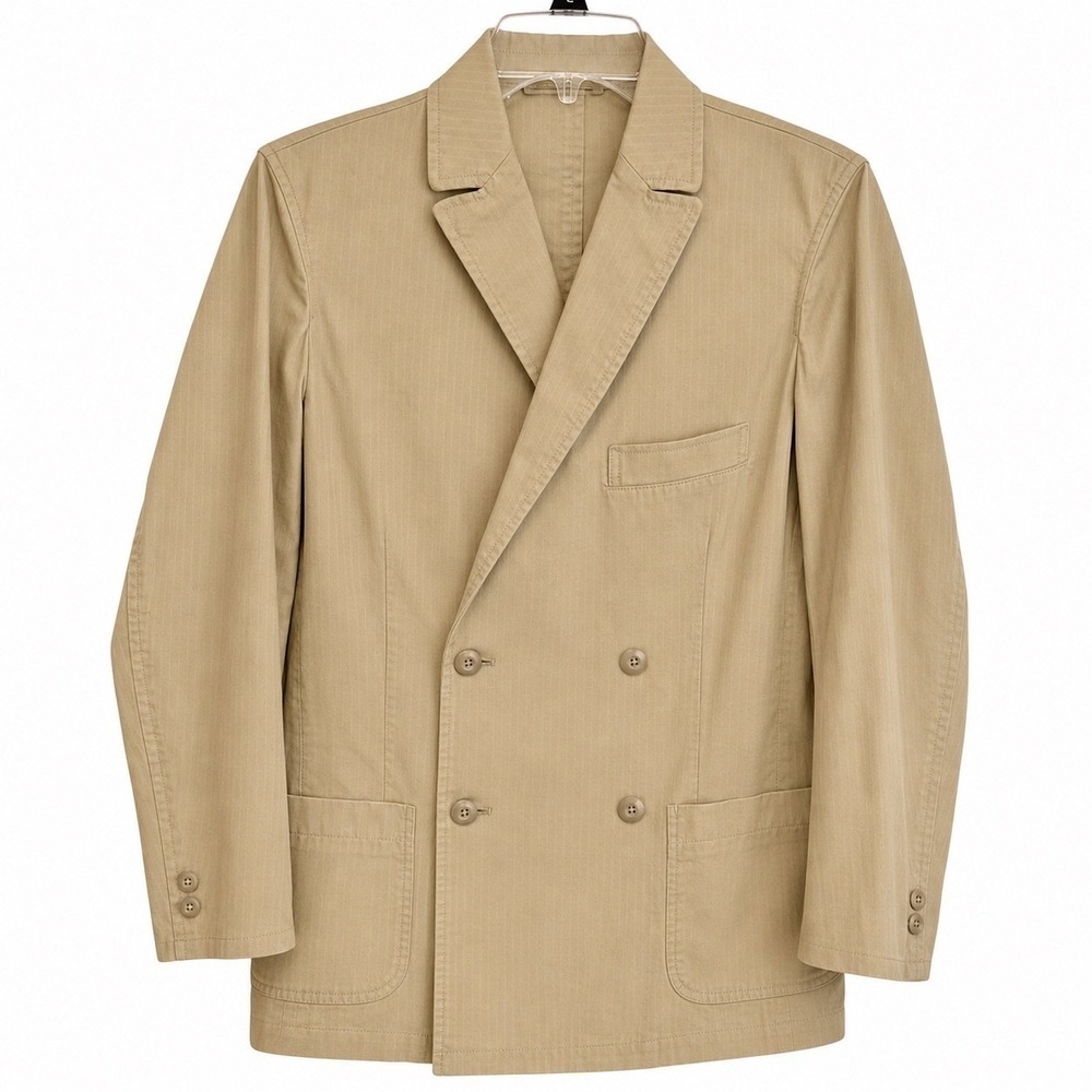 Beams Plus Japan Double Breast Blazer M Tan Ripstop Sport Jacket Safari‎ Utility